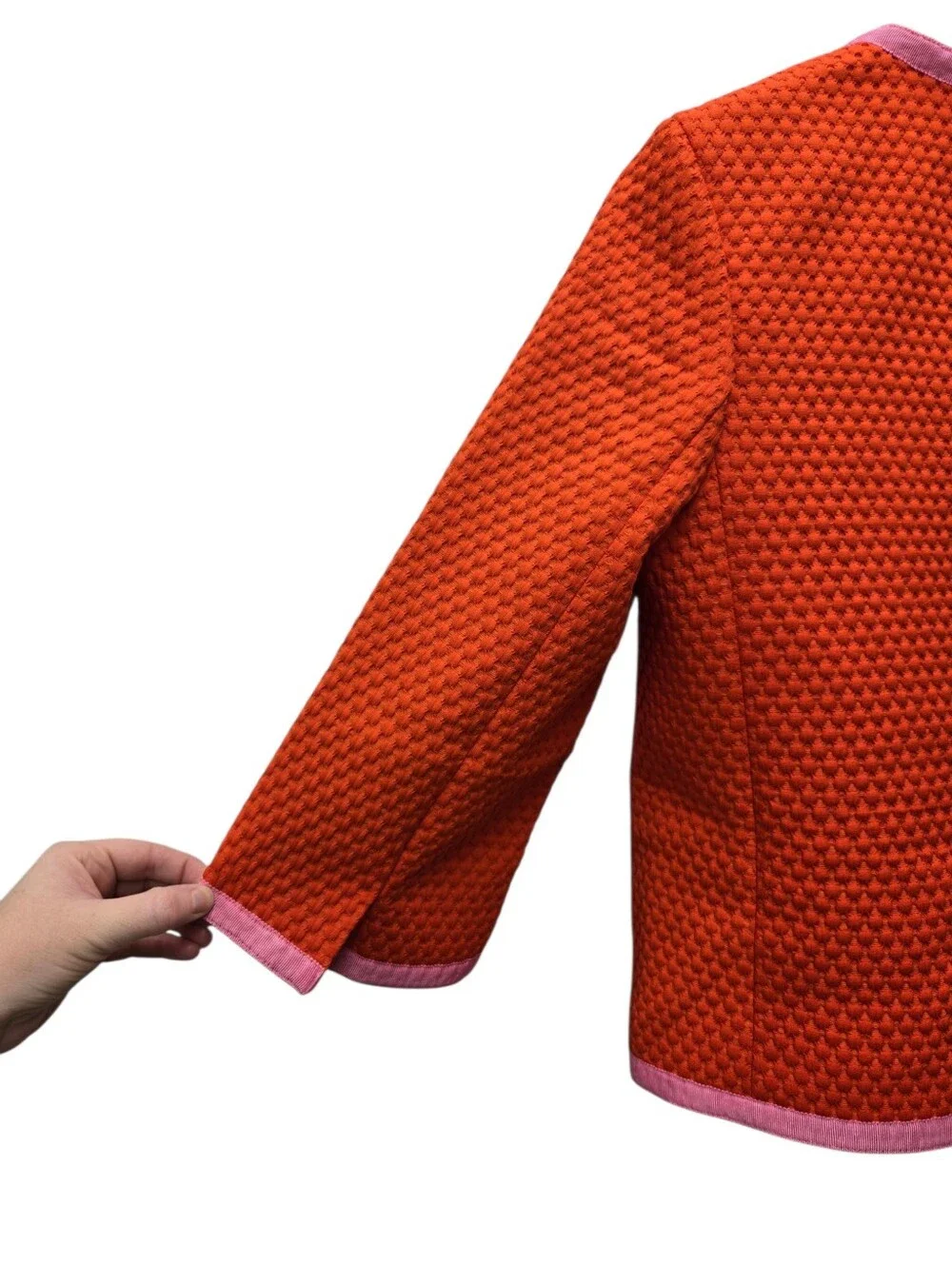 J. Crew Collarless Blazer in Matelassé